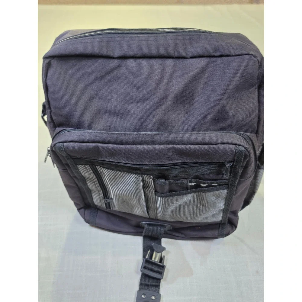 Leeds Sirius Computer Solutions Laptop Backpack Black Gray Canvas Tech Bag